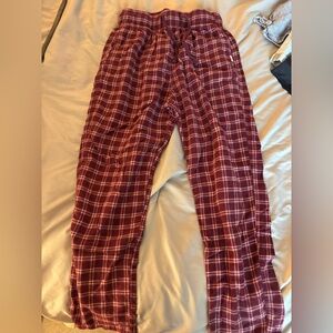 Hollister Burgundy Plaid Lounge Pants